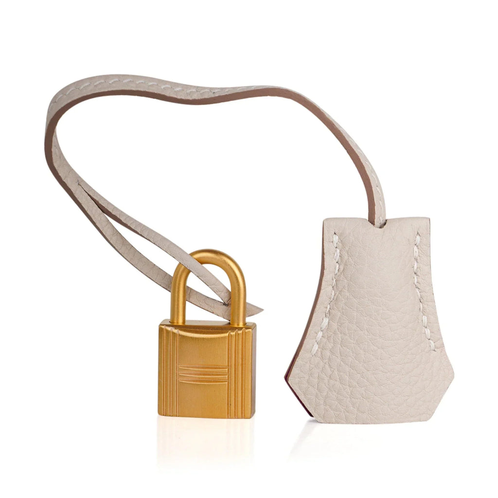 Birkin HSS 25 Bag Beton w/ Pink Rose Pourpre Brushed Gold Hardware Togo