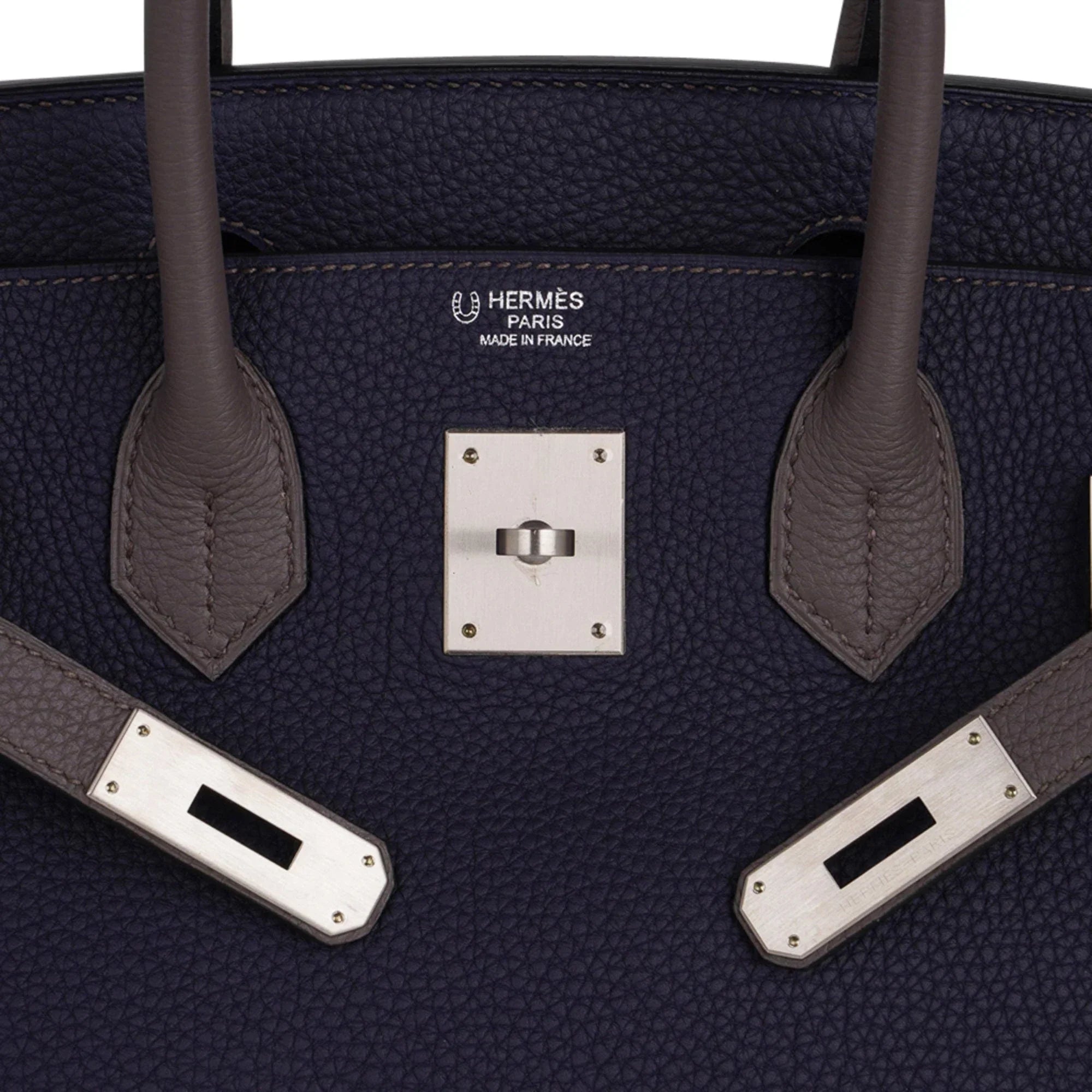Special Order HSS Birkin 30 Bag Blue Nuit & Etain Togo Leather with Brushed Palladium Hardware