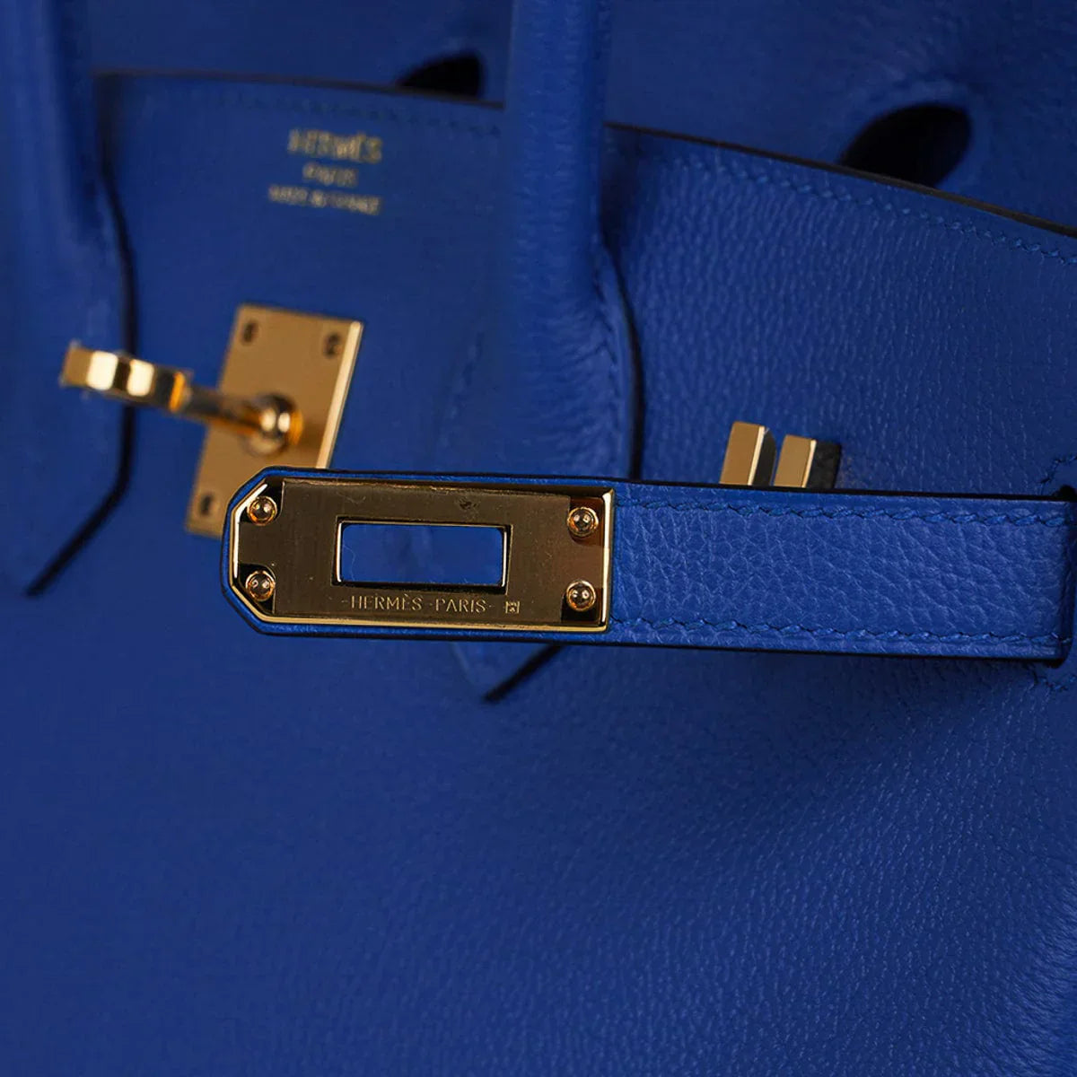 Birkin 25 Bag Blue Zellige Novillo Leather with Gold Hardware