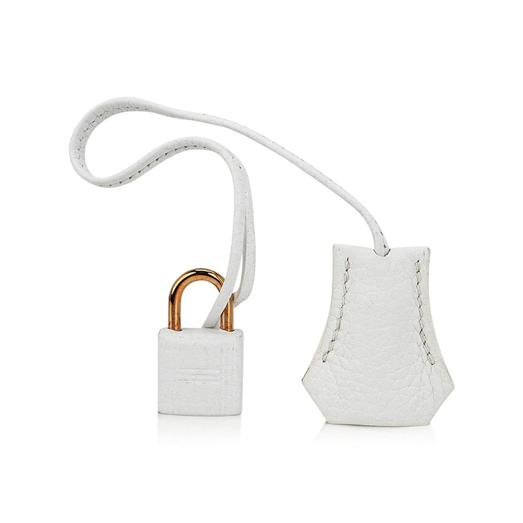 Special Order HSS Birkin 30 Bag White & Orange Clemence Leather with Rose Gold Hardware
