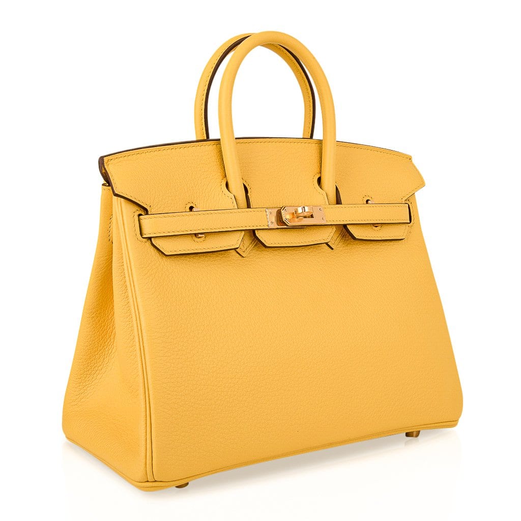 Birkin 25 Bag Jaune de Naples Novillo Gold Hardware