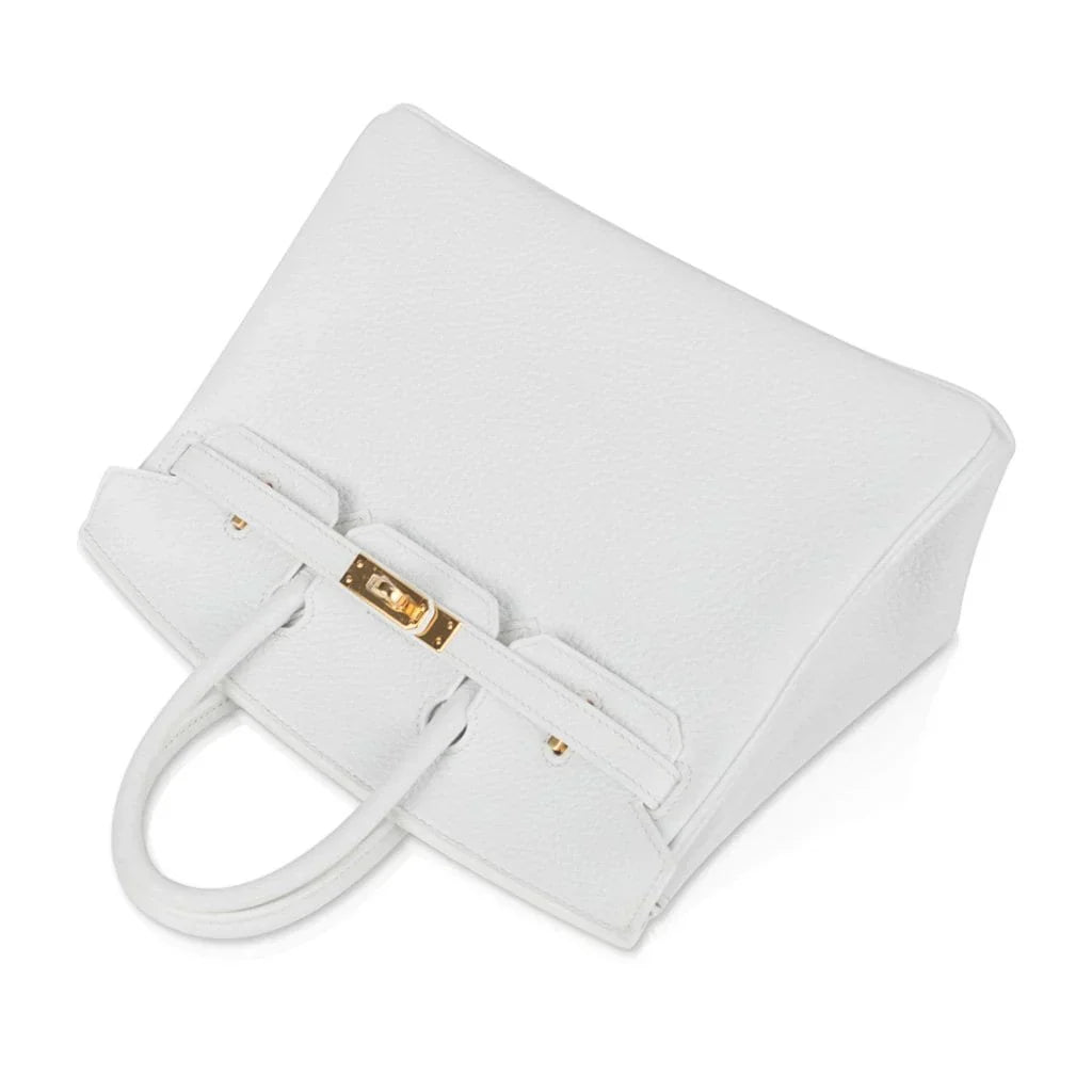 Birkin 25 HSS Bag White Clemence Gold Hardware