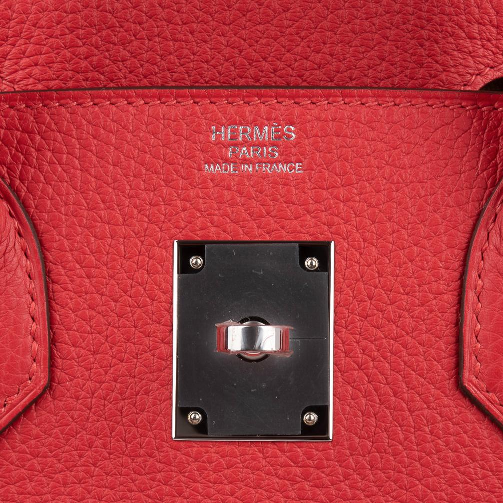 Verso Birkin 30 Bag Rouge Tomate & Natural Sable Togo Leather with Palladium Hardwre