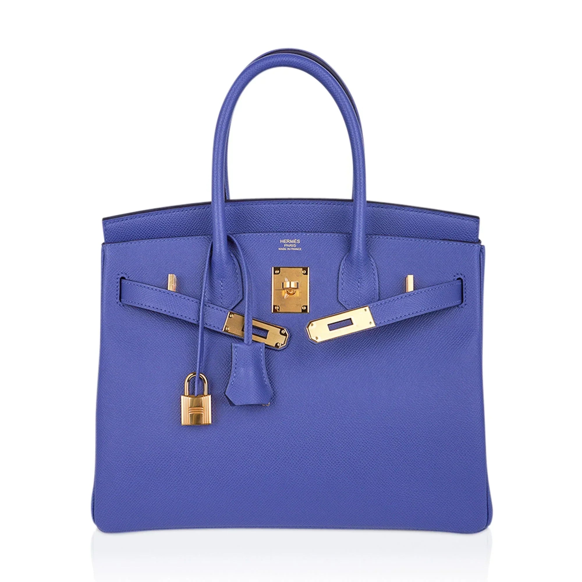 Birkin 30 Bag Blue Brighton Epsom Leather with Gold Hardware