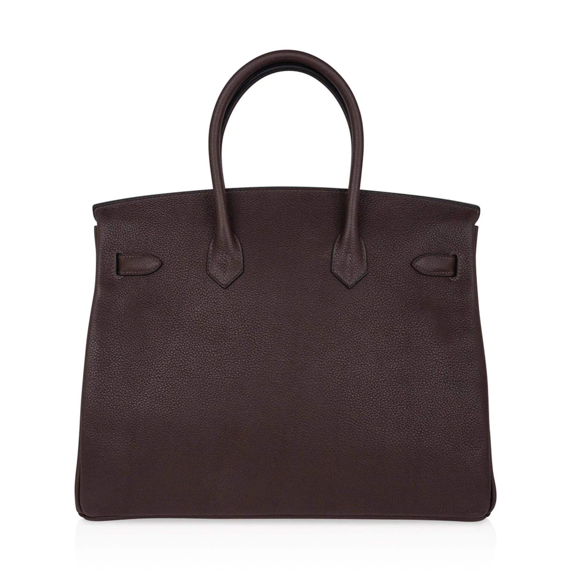 Birkin 35 Bag Ebene Barenia Faubourg Leather with Palladium Hardware
