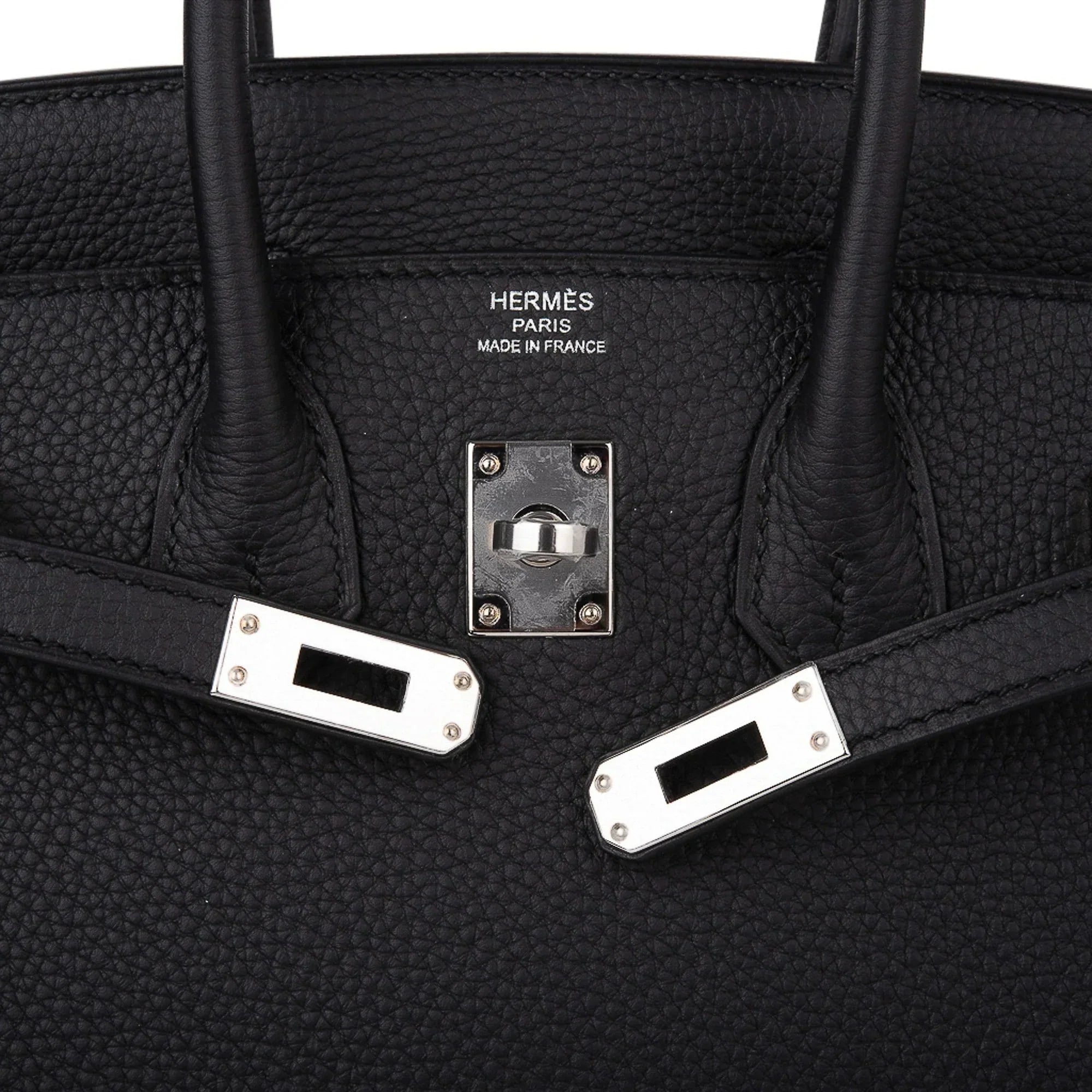 Birkin 25 Bag Black Palladium Hardware Togo Leather