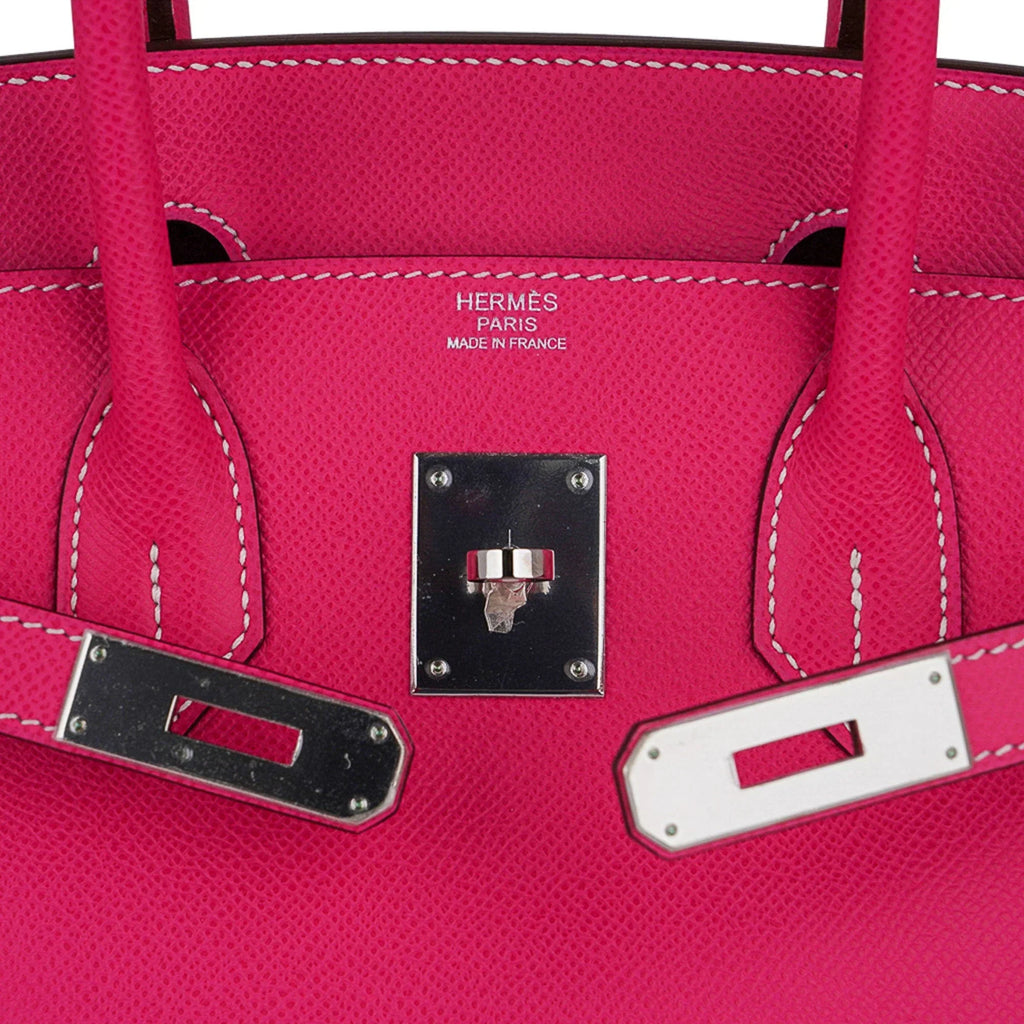 Birkin 30 Bag Rose Tyrien Candy Epsom Limited Edition Palladium