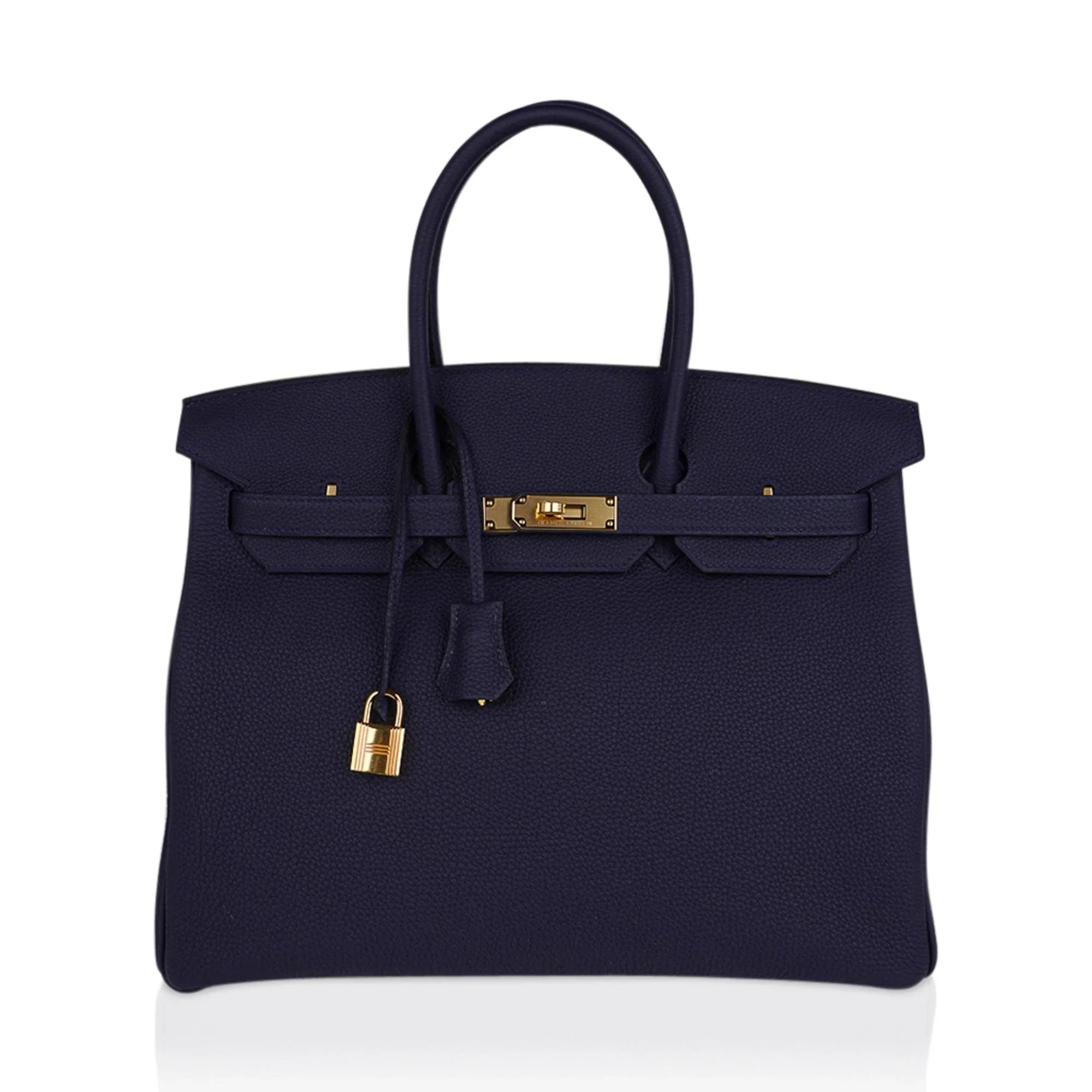 Birkin 35 Bag Blue Nuit Gold Hardware Togo Leather