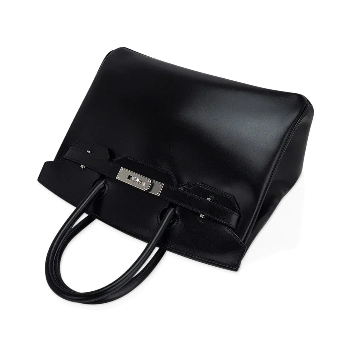 Birkin 30 Black Box Leather Bag Palladium Hardware