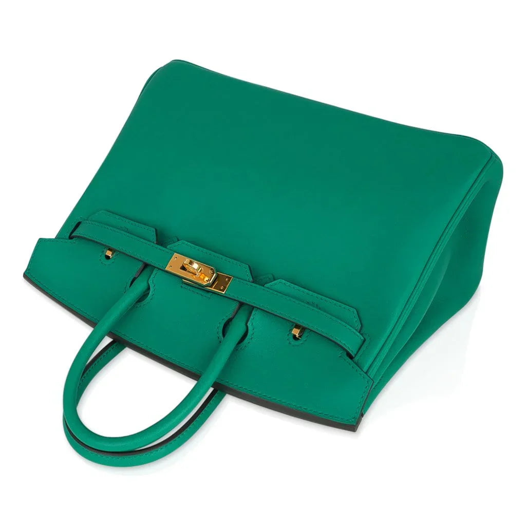 Birkin 25 Bag Vert Vertigo Swift Gold Hardware