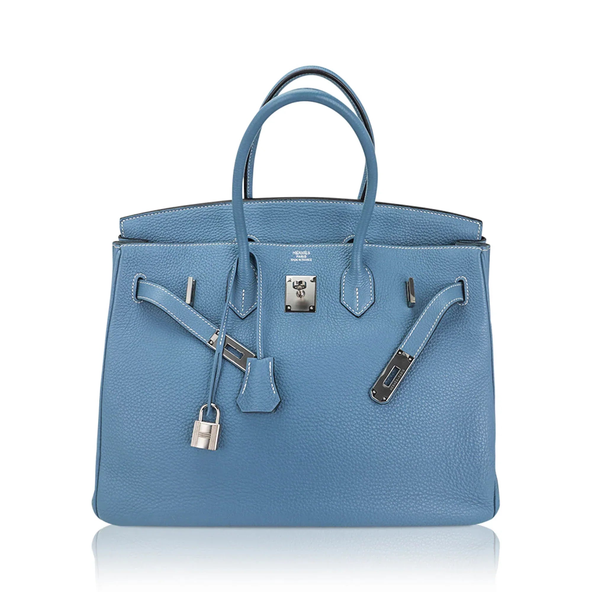 Birkin 35 Bag Blue Jean Togo Leather with Palladium Hardware