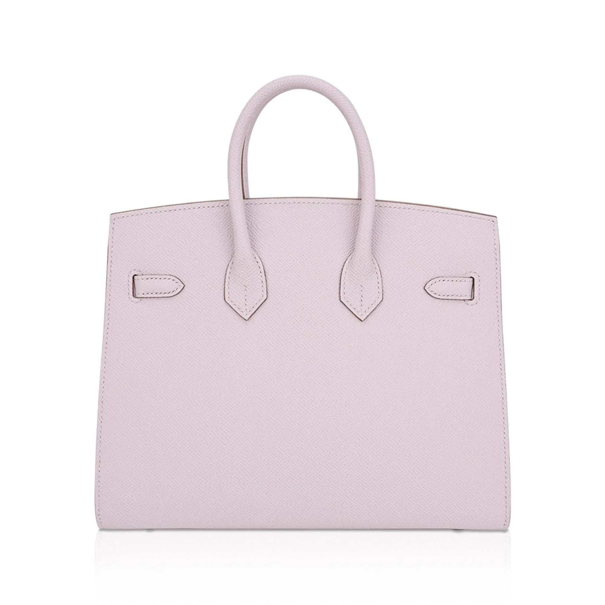 Birkin 25 Bag Sellier Mauve Pale Epsom Leather with Palladium Hardware