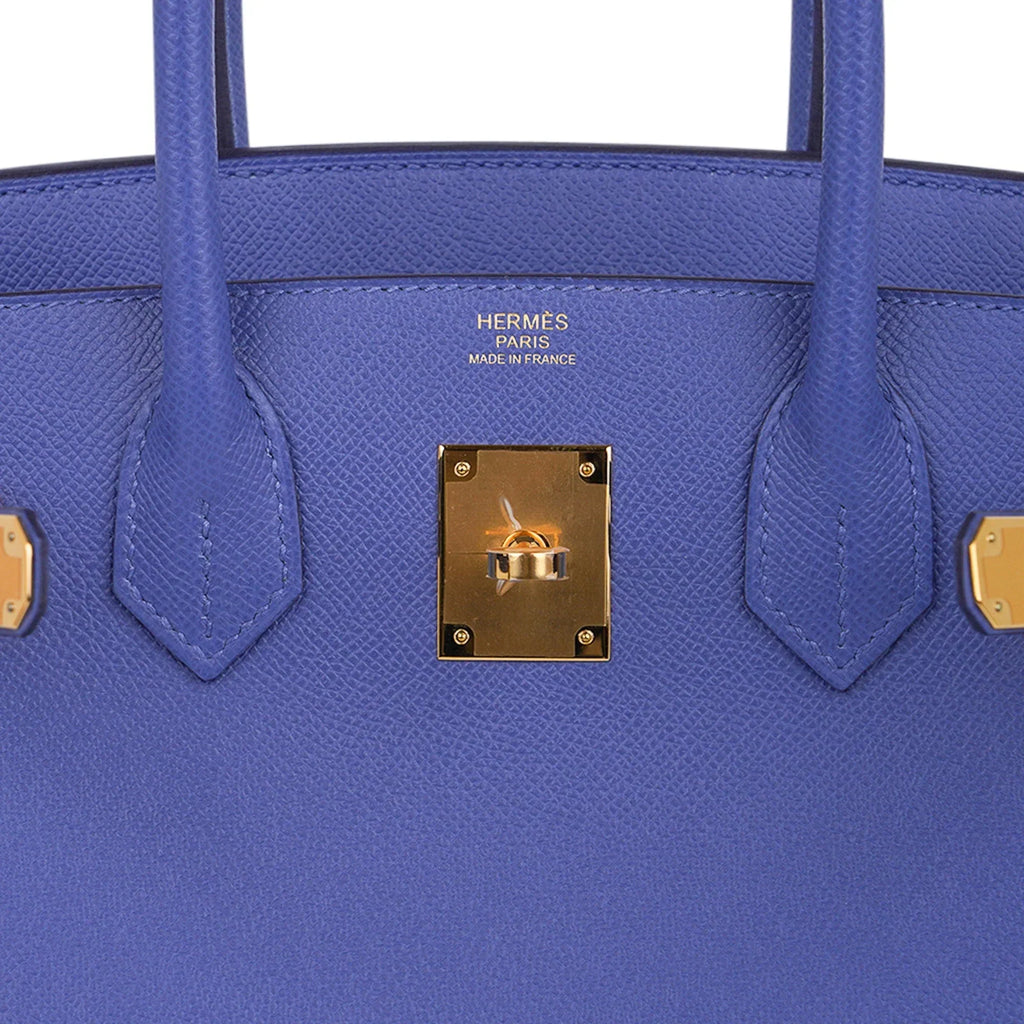 Birkin 30 Bag Blue Brighton Epsom Leather with Gold Hardware
