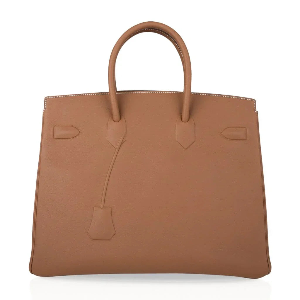 Shadow Birkin 35 Bag Limited Edition Gold Evercalf Leather New