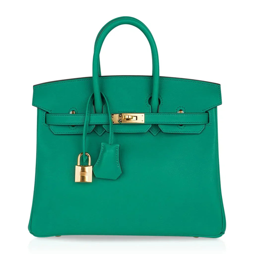 Birkin 25 Bag Vert Vertigo Swift Gold Hardware