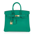 Birkin 25 Bag Vert Vertigo Swift Gold Hardware
