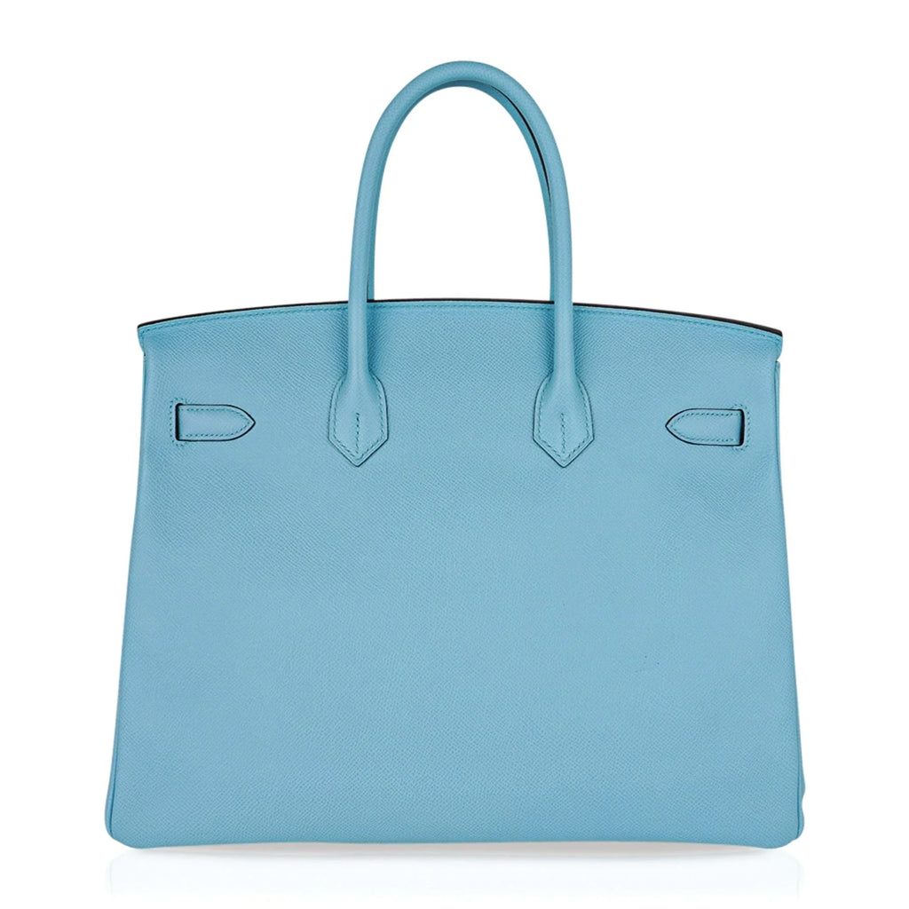 Birkin 35 Bag Blue Atoll Gold Hardware Epsom Leather