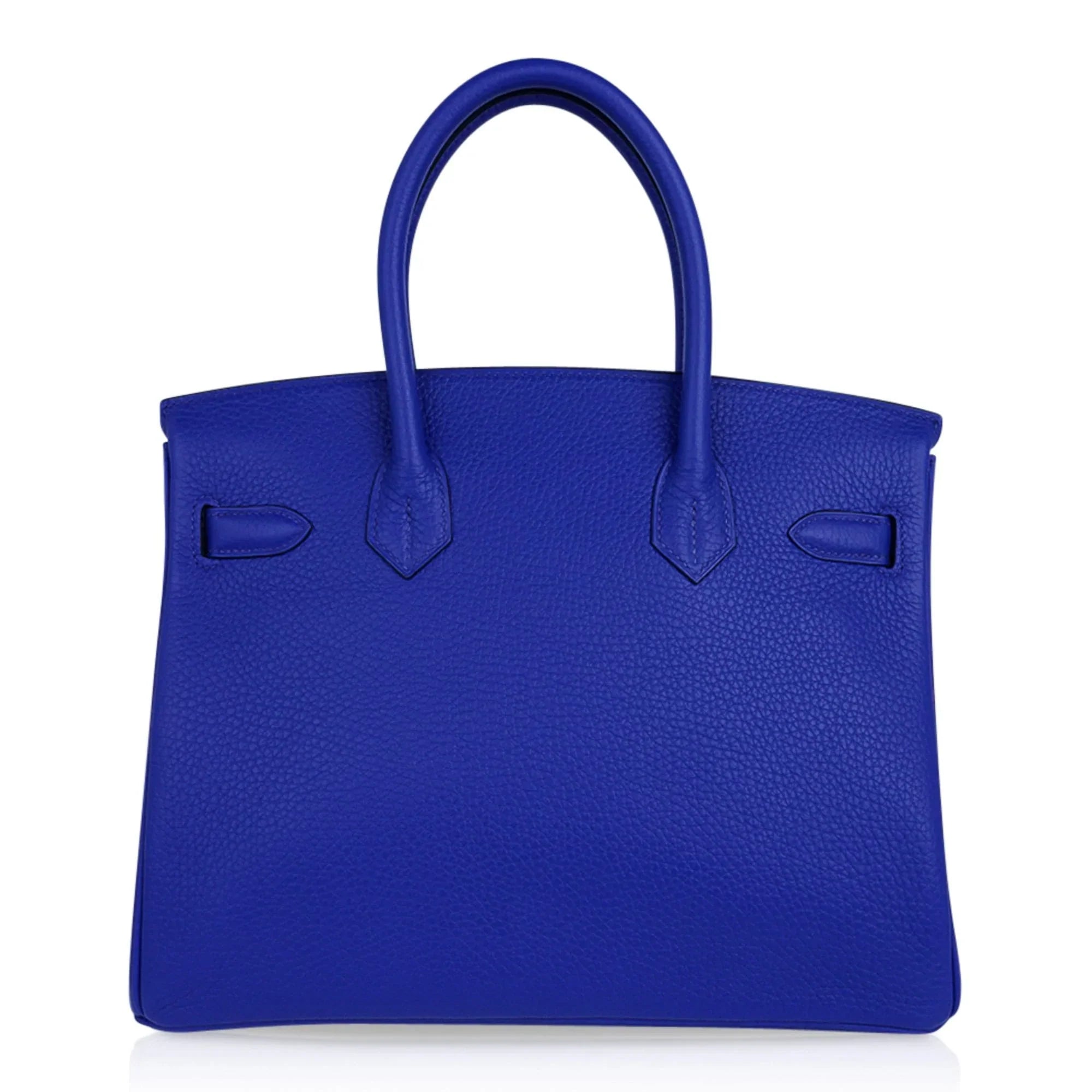 Birkin 30 Bag Blue Electric Clemence Gold Hardware
