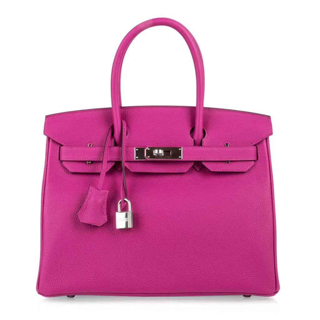 Birkin 30 Bag Rose Pourpre Pink Togo Palladium