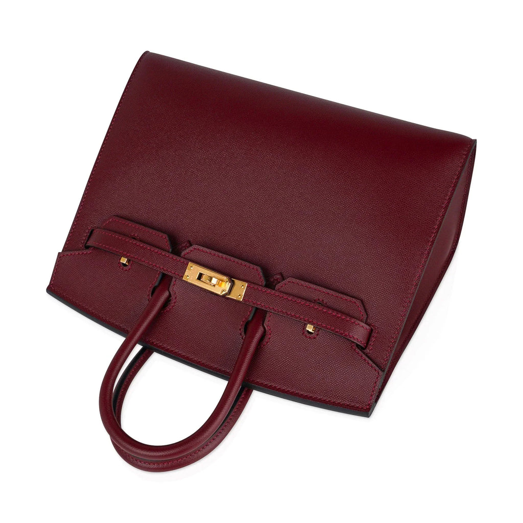 Birkin 25 Bag Sellier Rouge H Gold Hardware Veau Madame Leather