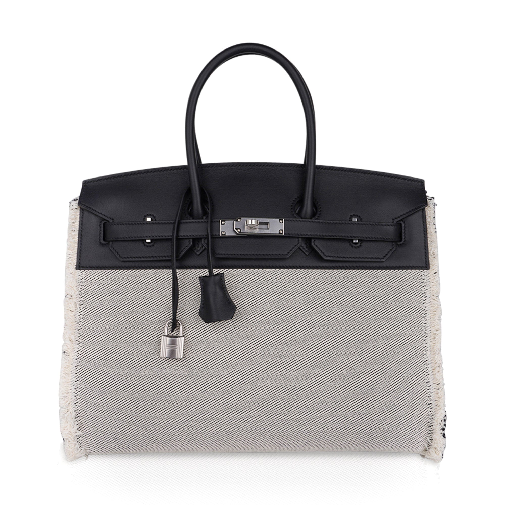 Birkin Fray Fray 35 Bag Black Swift Leather / Toile Limited Edition