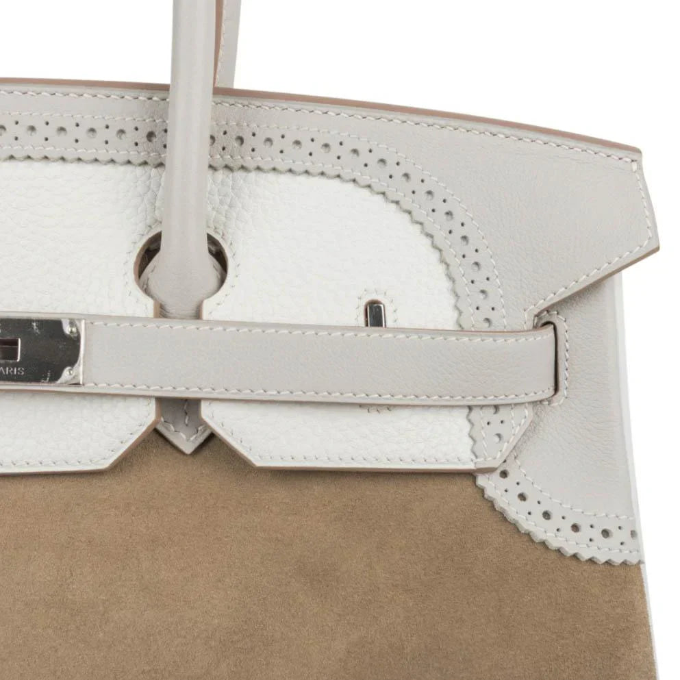 Birkin 35 Bag Grizzly Ghillies Gris Perle Gris Caillou Colour Limited Edition Rare