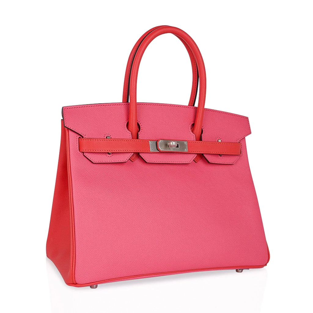 Special Order HSS Birkin 30 Bag Rose Azalee & Rose Jaipur Epsom with Brushed Palladium Hardware