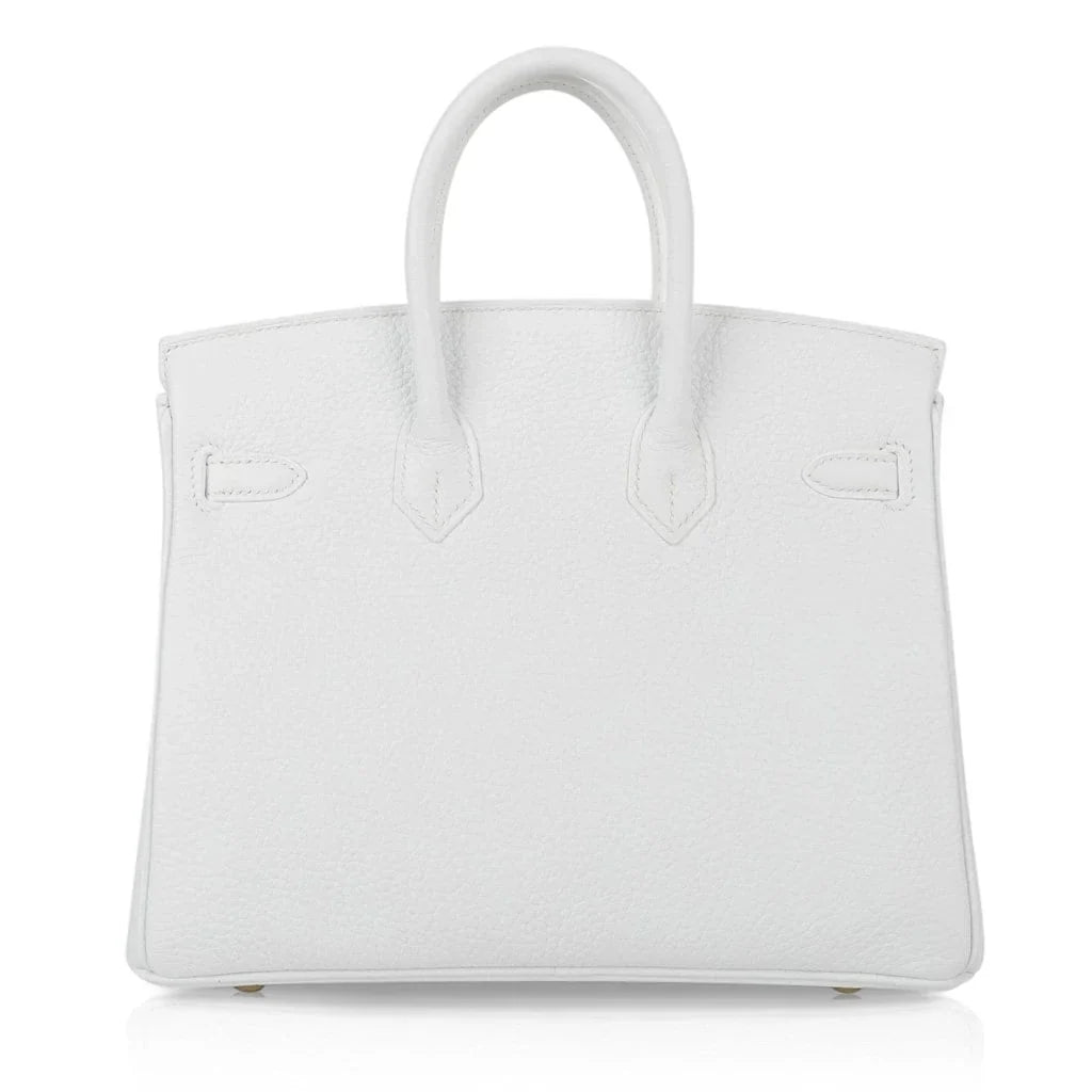 Birkin 25 HSS Bag White Clemence Gold Hardware