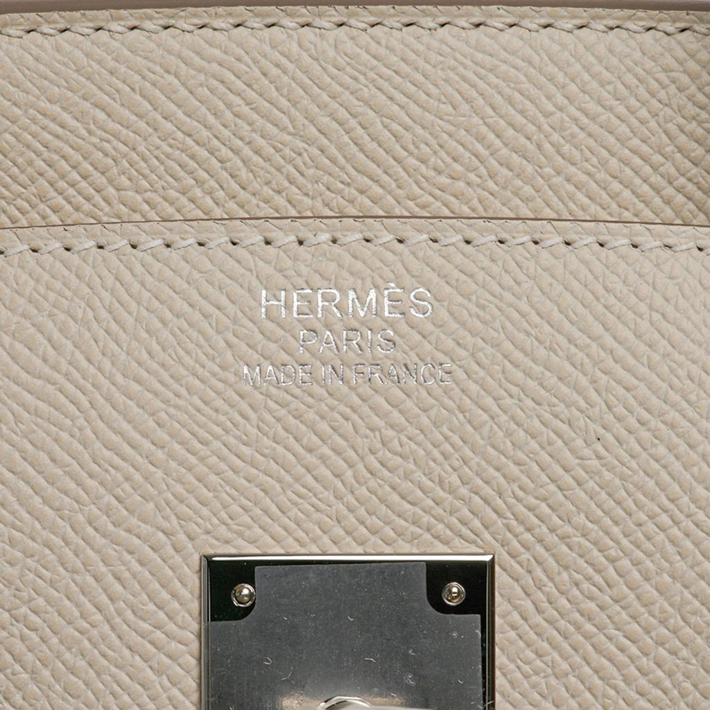 Birkin 35 Bag Craie Epsom Palladium Hardware