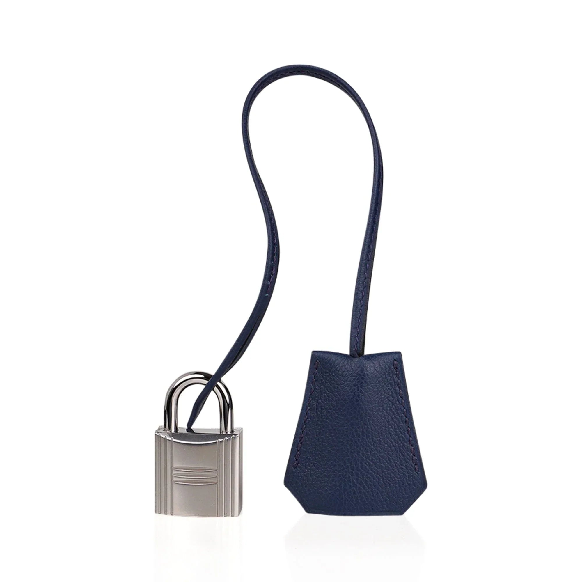 HAC Birkin 40 Bag Blue Nuit Feutre and Blue de Malte Evercolor Leather with Palladium Hardware