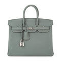 Birkin 25 Bag Vert Amande Togo Palladium Hardware