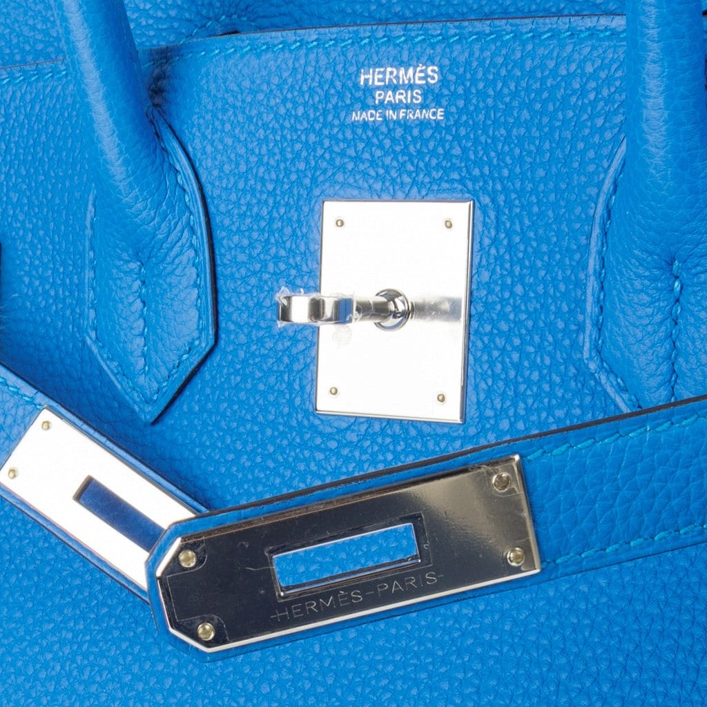 Verso Birkin 30 Bag Blue Zanzibar & Malachite Togo Leather with Palladium Hardware