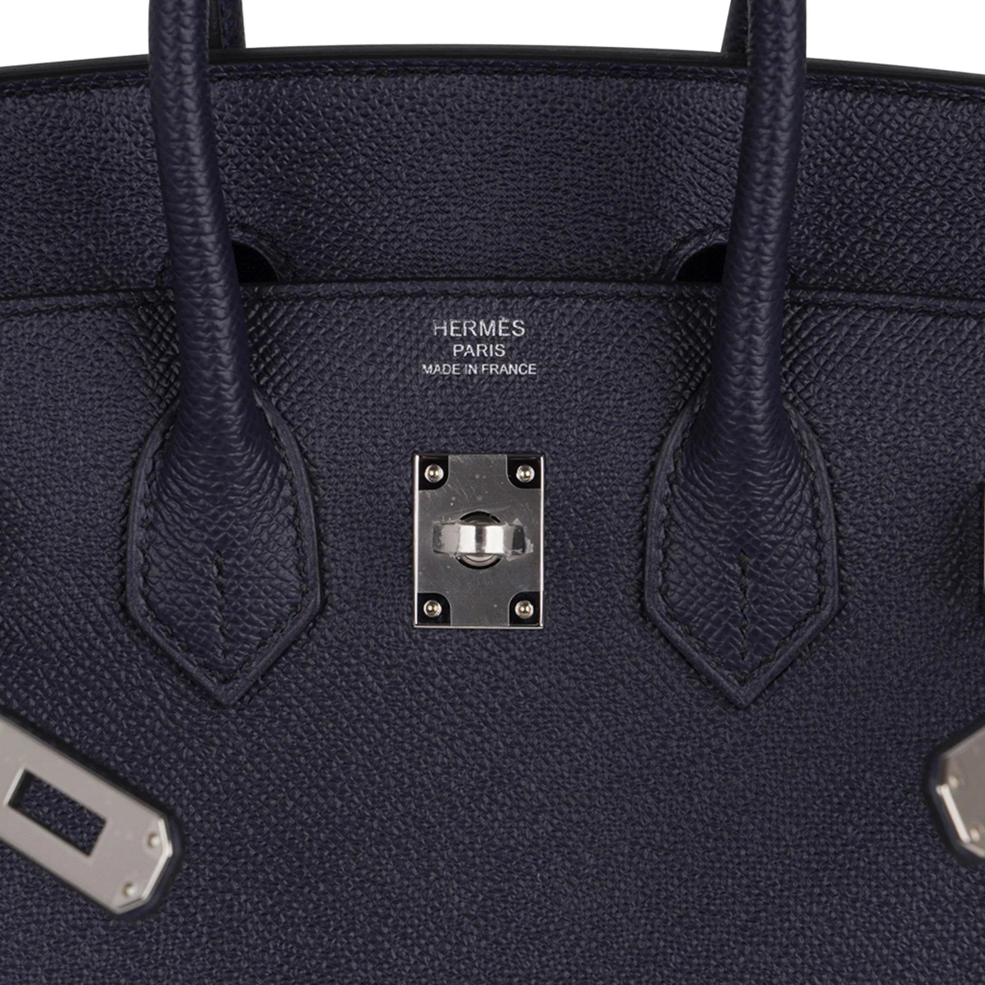 Birkin Sellier 25 Bag Blue Indigo Epsom Leather with Palladium Hardware