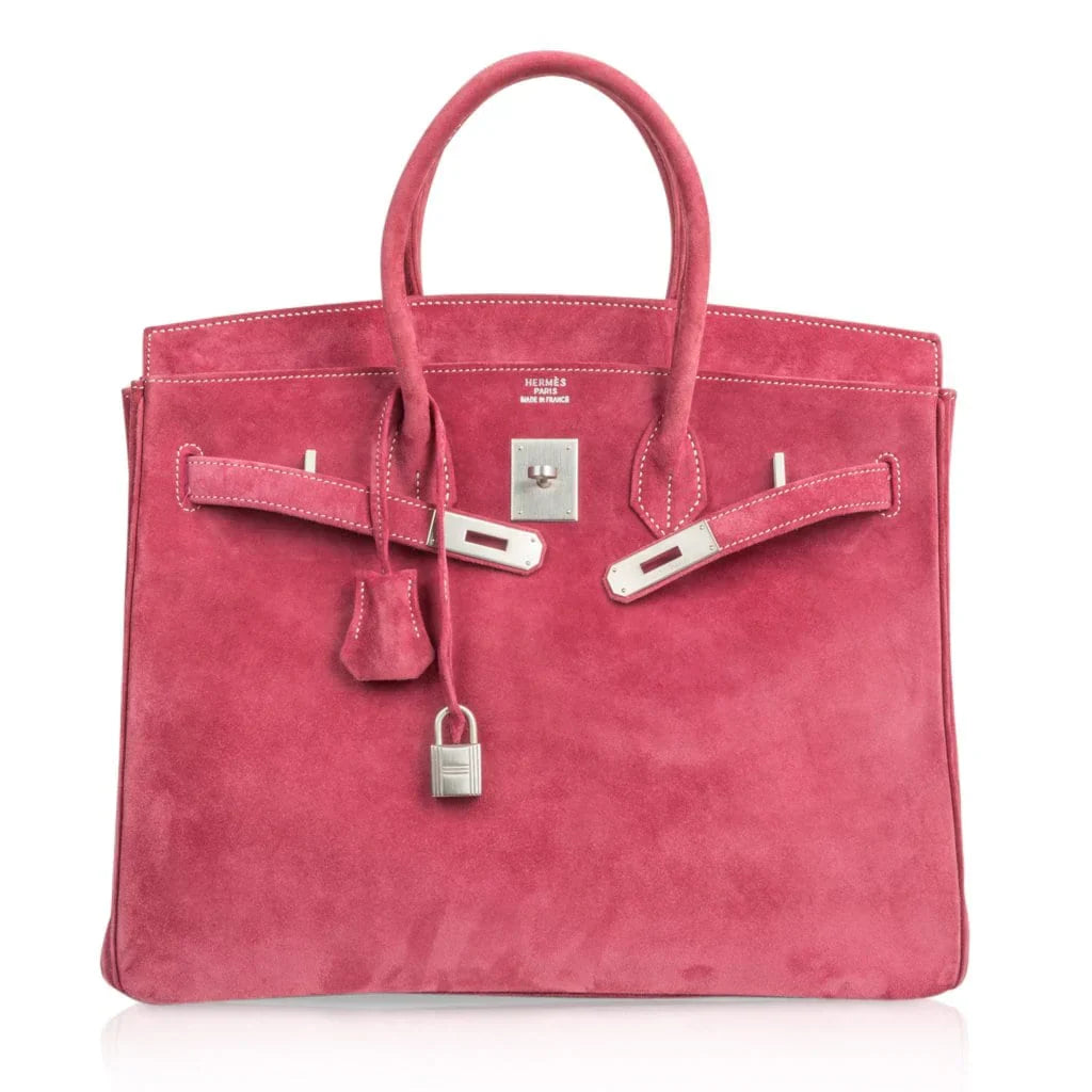 Birkin 35 Bag Fuchsia Pink Doblis Palladium Rare