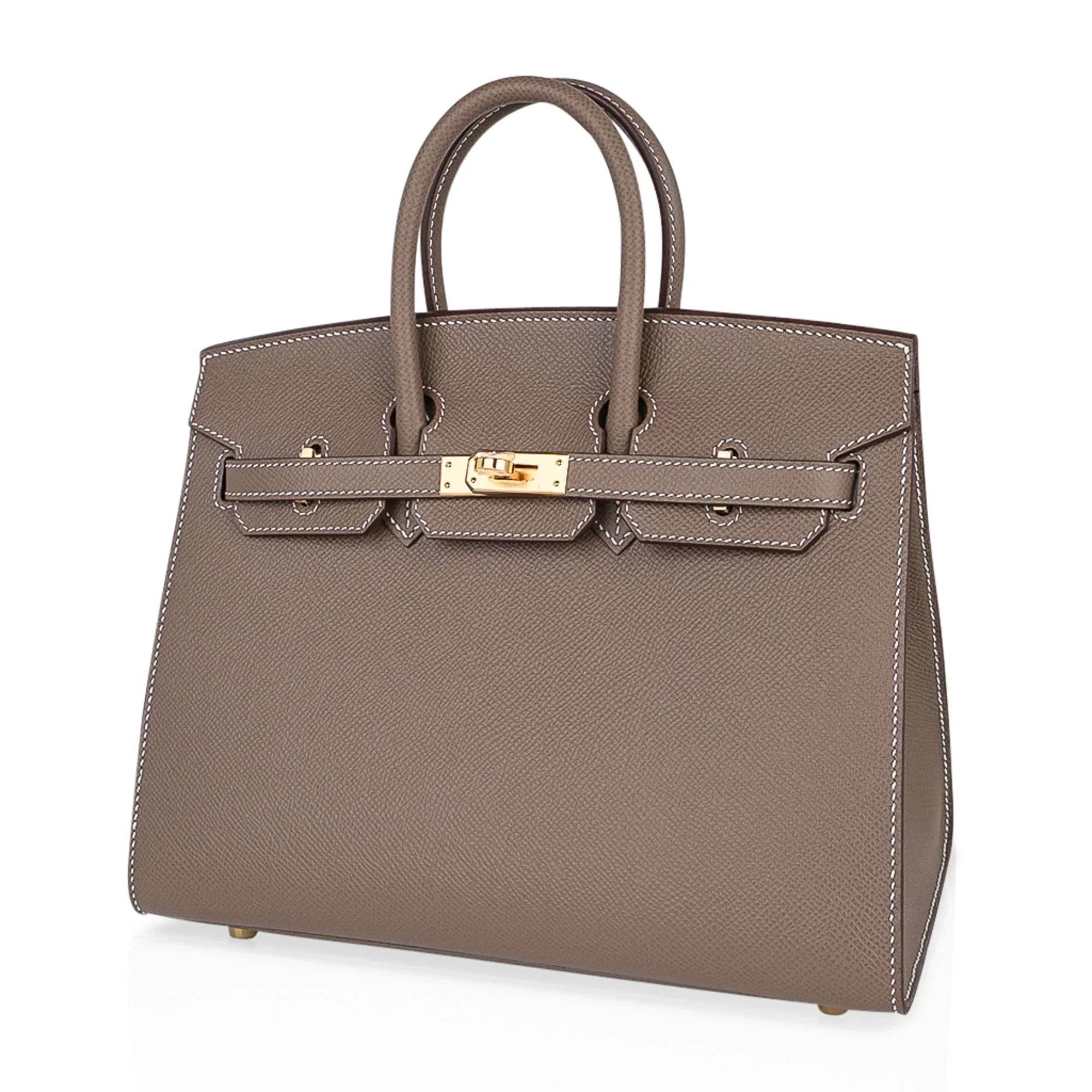 Birkin Sellier 25 Etoupe Gold Hardware Epsom Leather New w/Box
