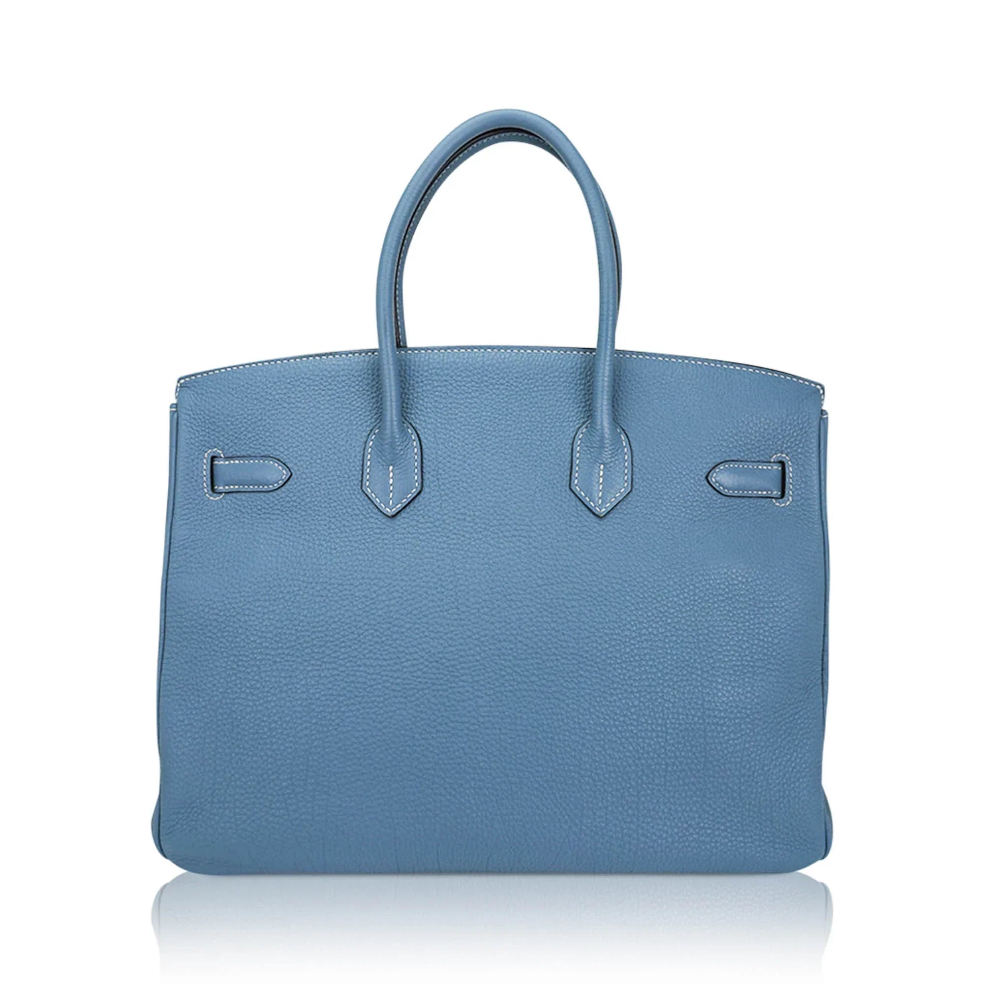 Birkin 35 Bag Blue Jean Togo Leather with Palladium Hardware