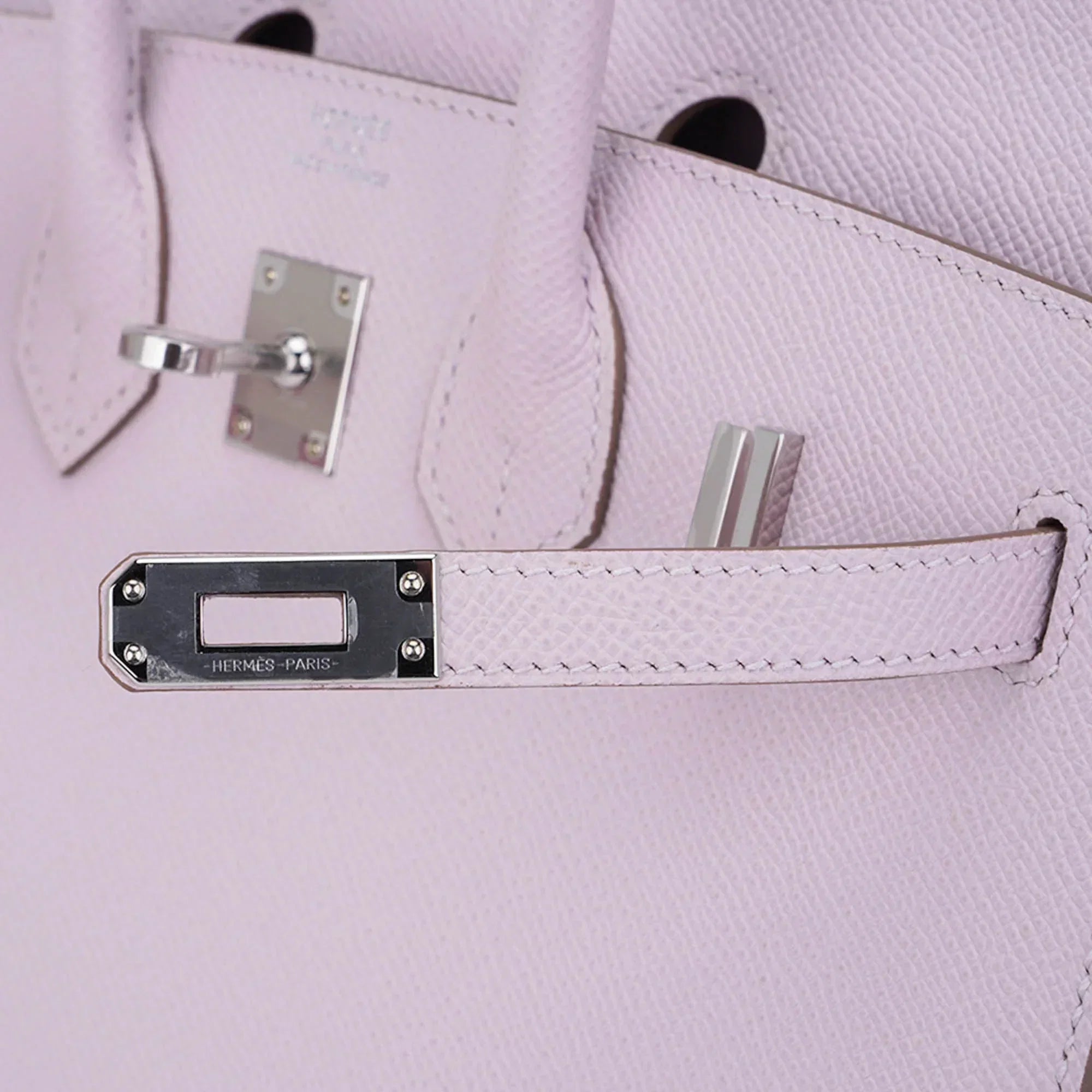Birkin 25 Bag Sellier Mauve Pale Epsom Leather with Palladium Hardware