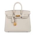 Birkin HSS 25 Bag Beton w/ Pink Rose Pourpre Brushed Gold Hardware Togo