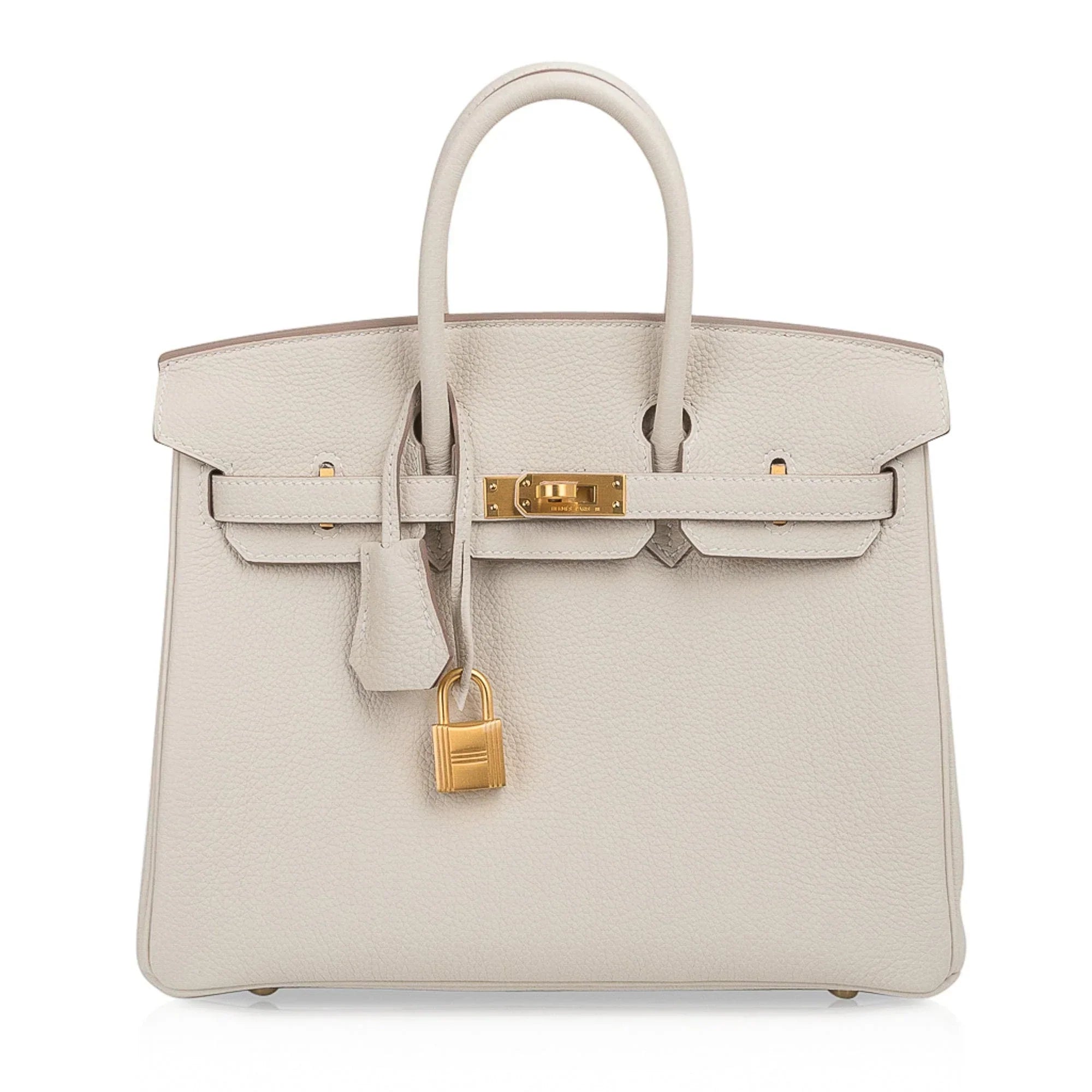 Birkin HSS 25 Bag Beton w/ Pink Rose Pourpre Brushed Gold Hardware Togo