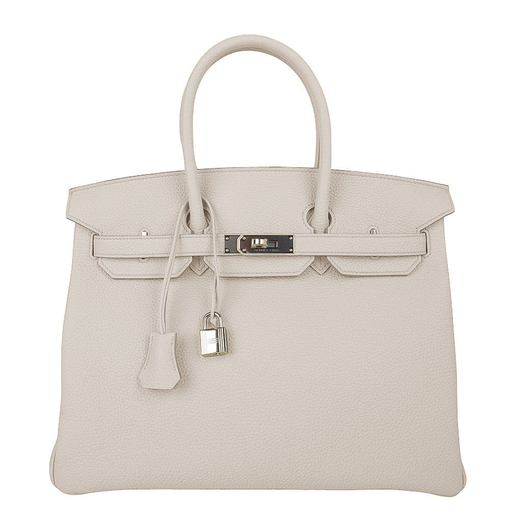 Birkin 35 Bag Beton Clemence Palladium Hardware