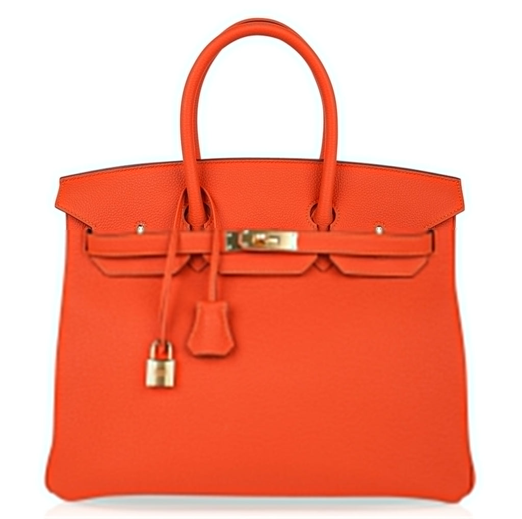 Birkin 35 Bag Feu Orange Togo Gold Hardware