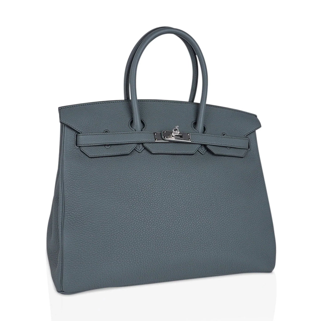 Birkin 35 Bag Vert Amande Togo Leather with Palladium Hardware