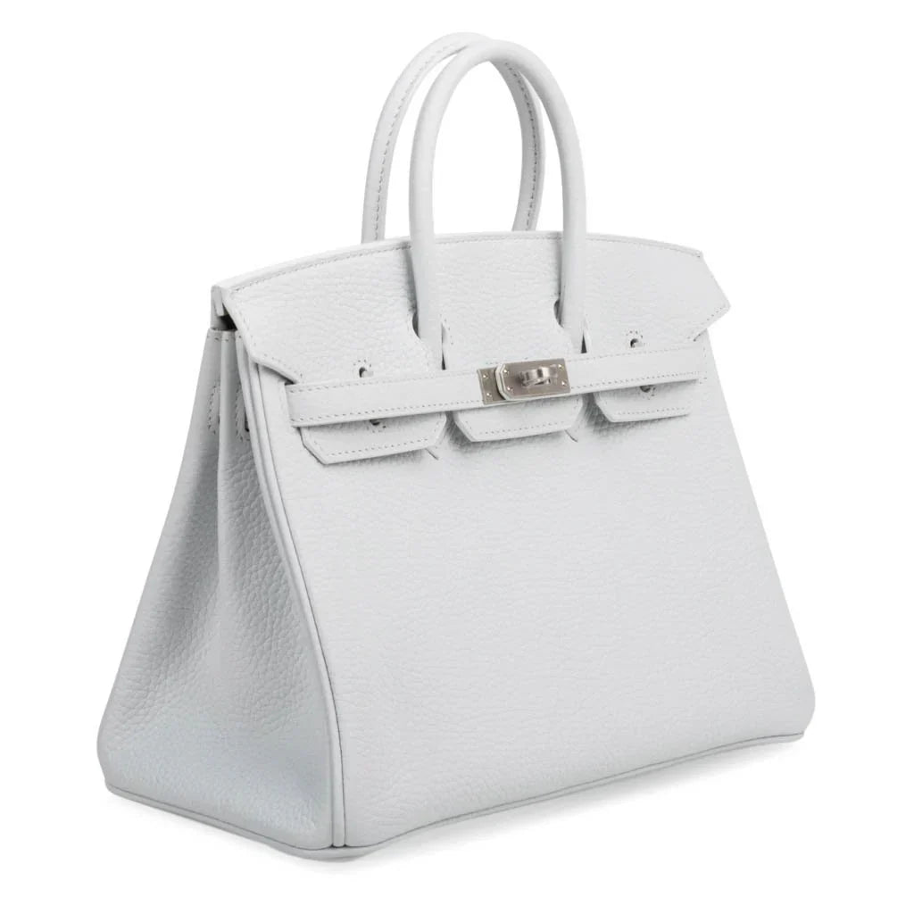 Birkin 25 Bag HSS White Clemence Trench Interior Brushed Palladium Hardware