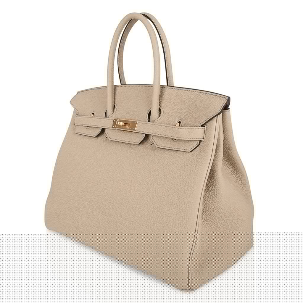 Birkin 35 HSS Bi-Color Bag Trench / Rose Jaipur Brushed Gold Hardware