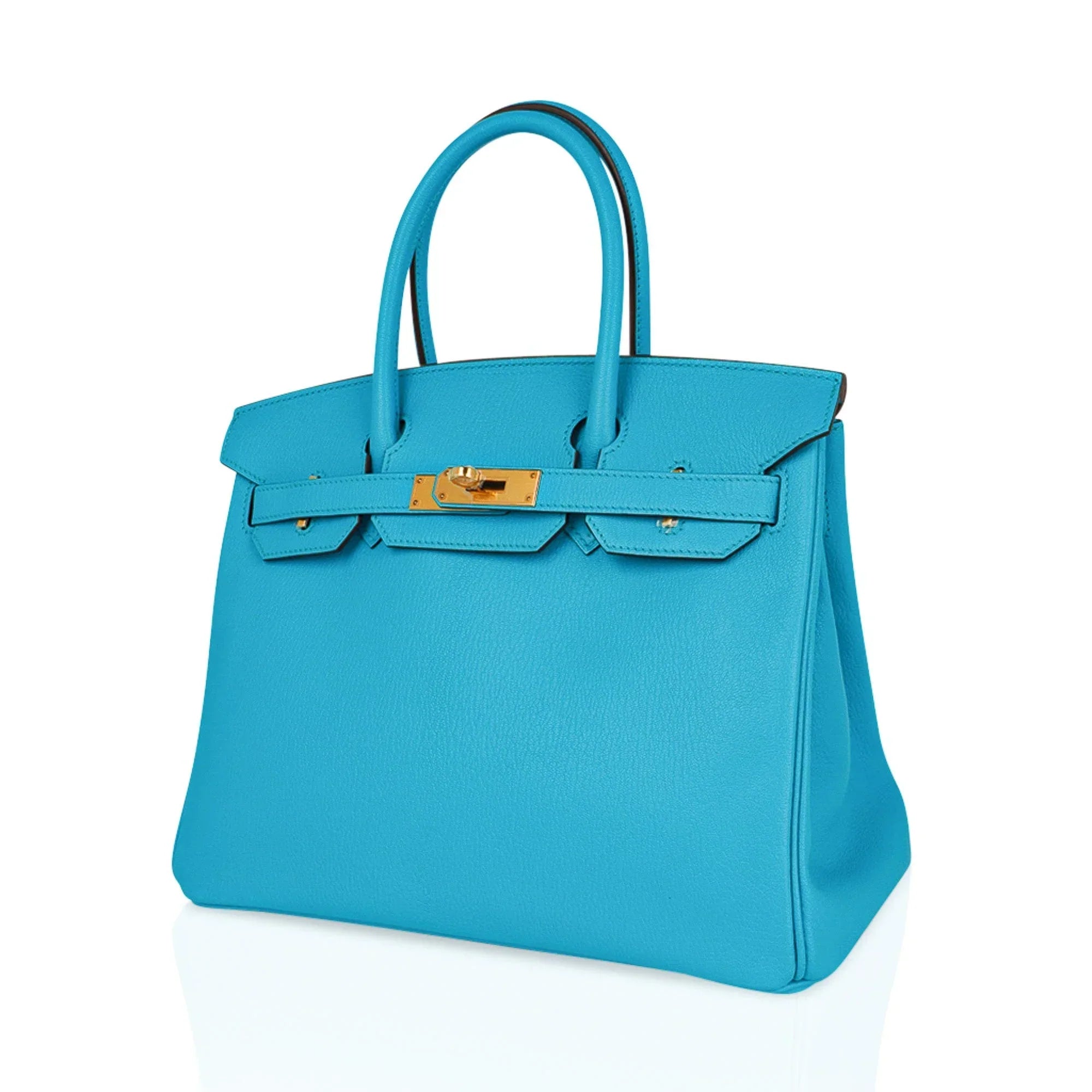 Birkin 30 Bleu Aztec Bag Chevre Leather with Gold Hardware