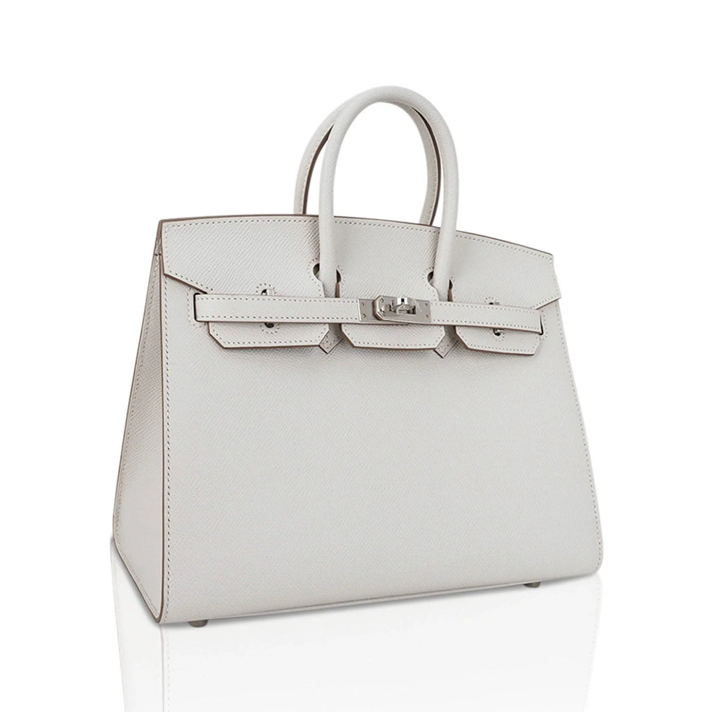 Birkin Sellier 25 Bag Gris Pale Epsom Leather with Palladium Hardware