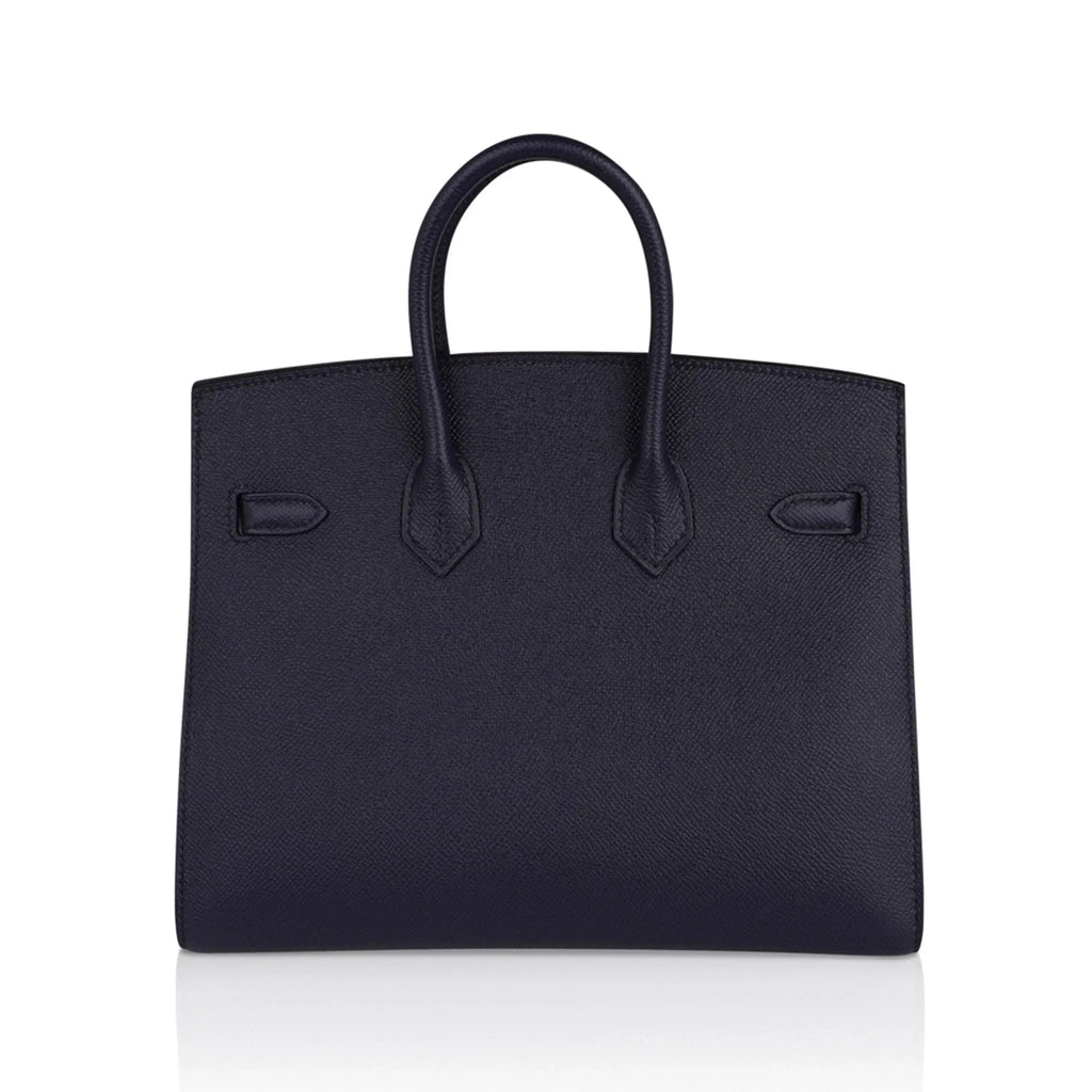 Birkin Sellier 25 Bag Blue Indigo Epsom Leather with Palladium Hardware