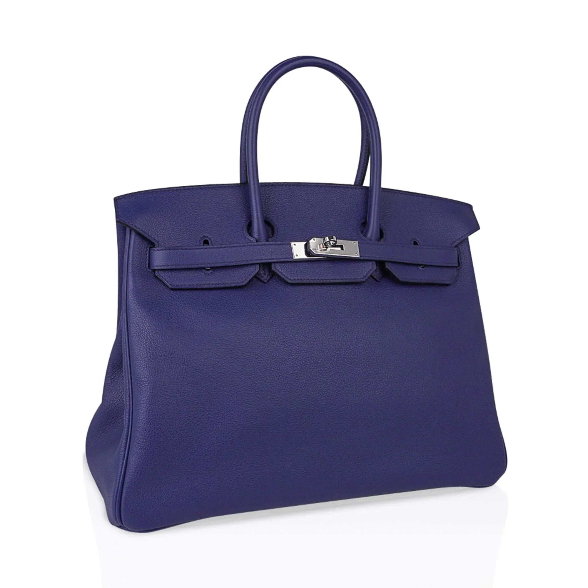 Limited Edition Birkin 35 Bag Blue Sapphire Taurillon Novillo Leather & Toile Sea Surf & Fun