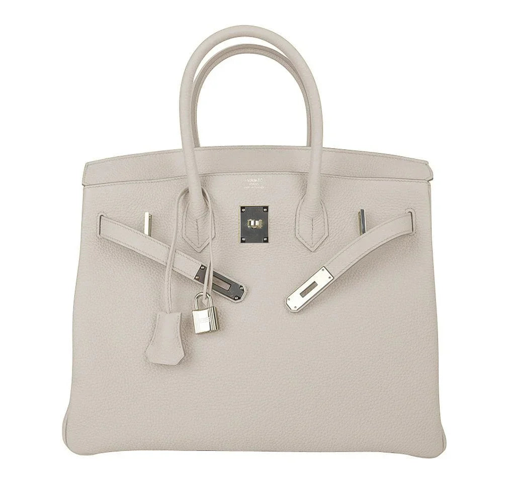 Birkin 35 Bag Beton Clemence Palladium Hardware