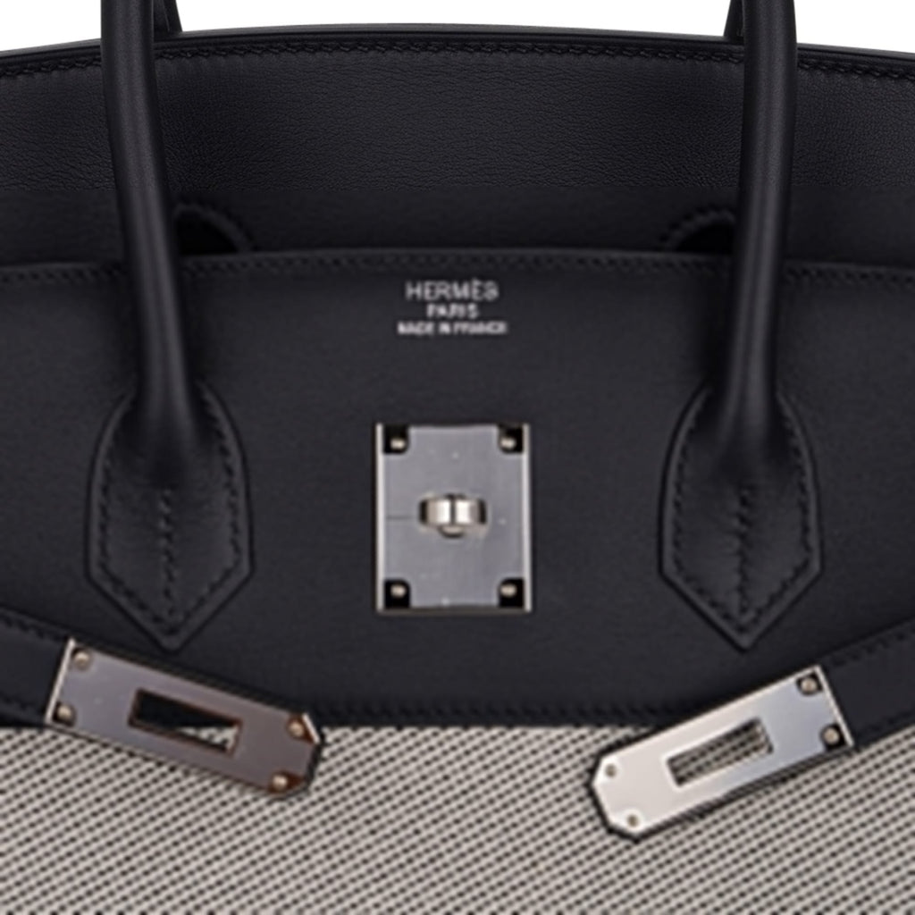 Birkin Fray Fray 35 Bag Black Swift Leather / Toile Limited Edition